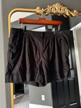 Anthropologie High-Waist Black Tailored Shorts